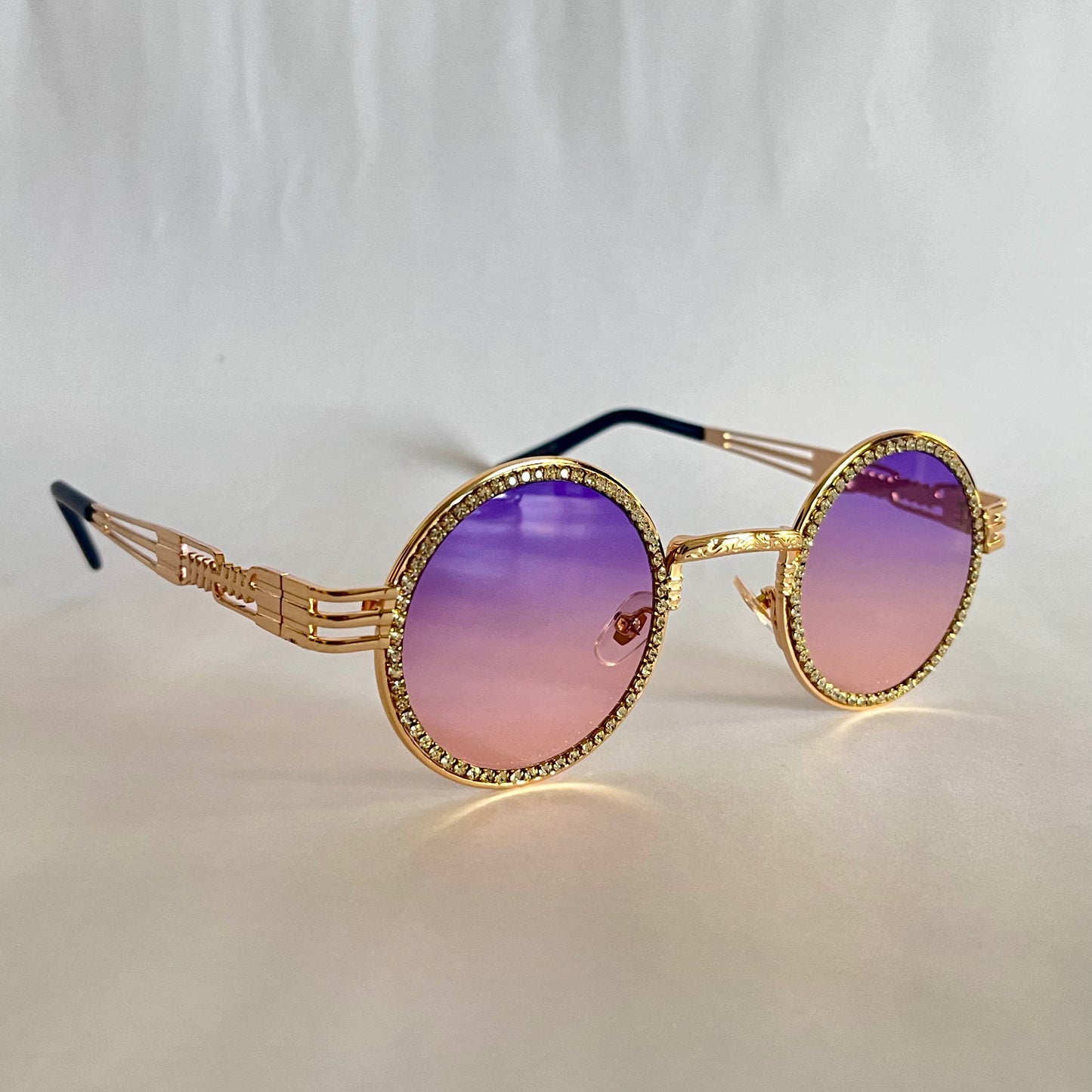 Mad Love Round Rhinestone Sunglasses