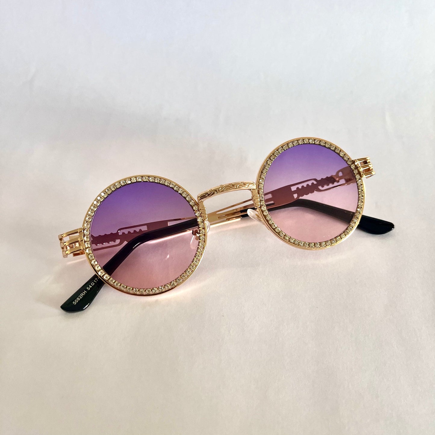 Mad Love Round Rhinestone Sunglasses