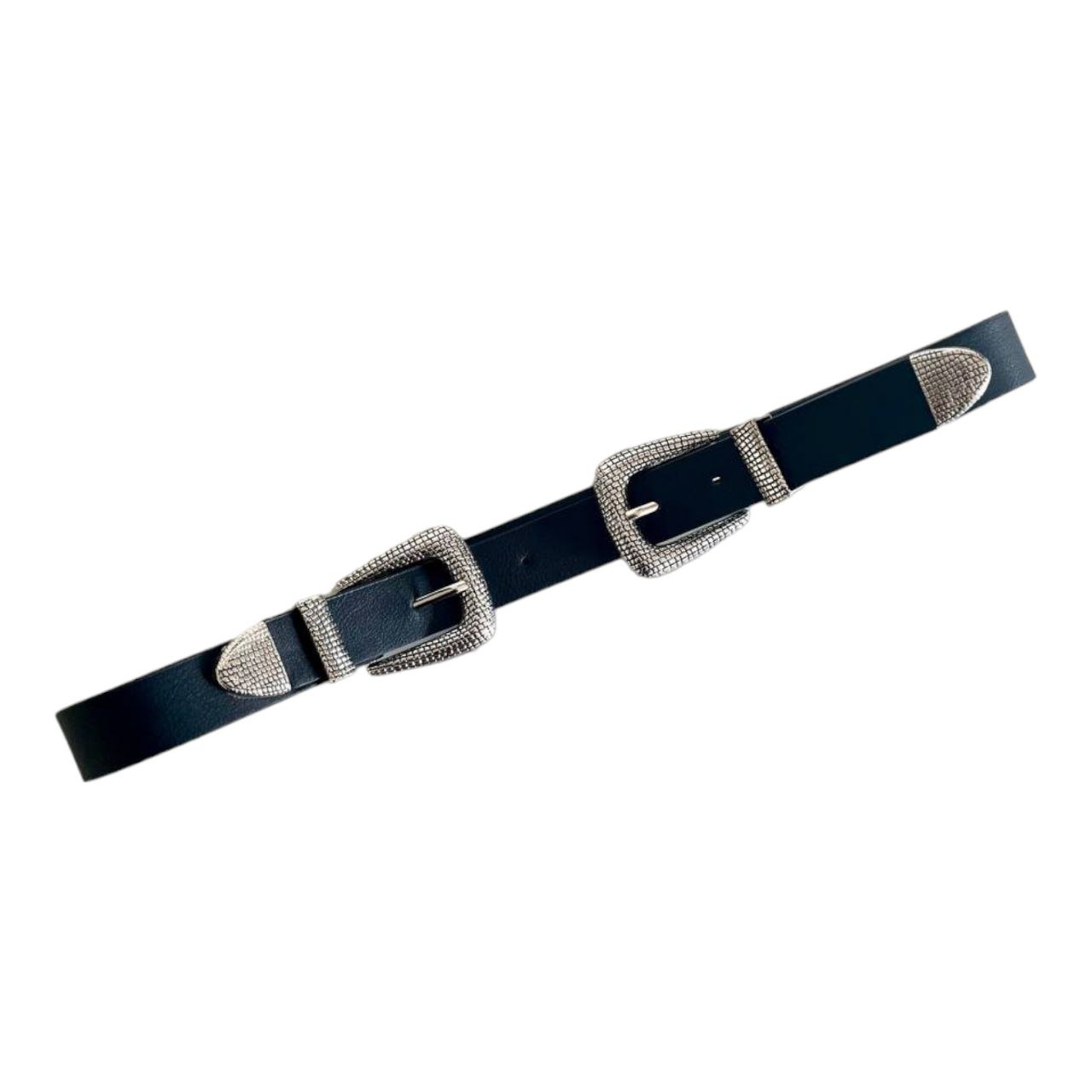 Athena Vintage Waist Belt For Women:  Double-Buckle Waist Belt