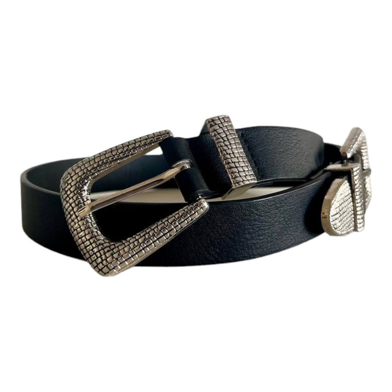 Athena Vintage Waist Belt For Women:  Double-Buckle Waist Belt