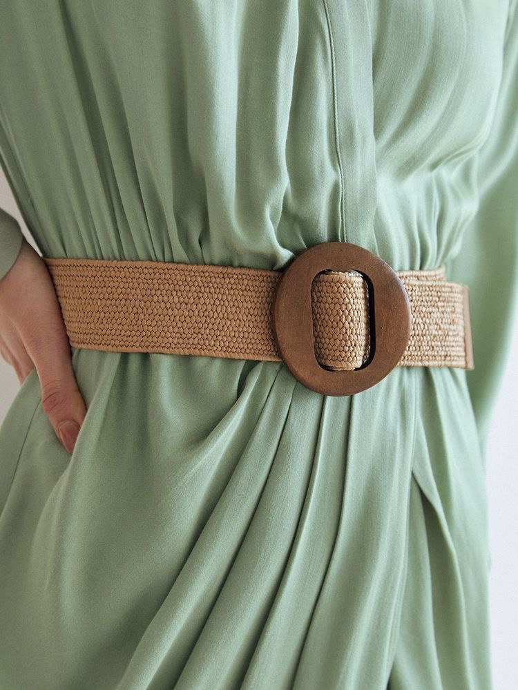 Caramel Woven Elastic Stretch Belt