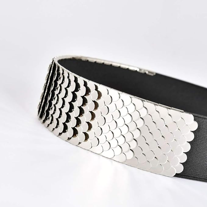 Mahi Mahi Fish Scale Design Stretch Belt