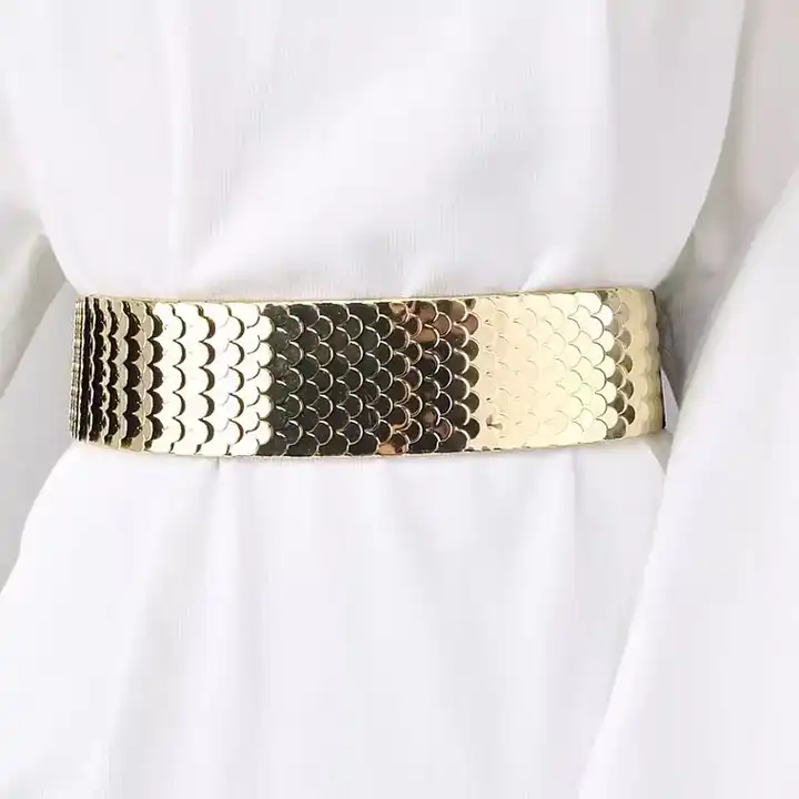 Mahi Mahi Fish Scale Design Stretch Belt