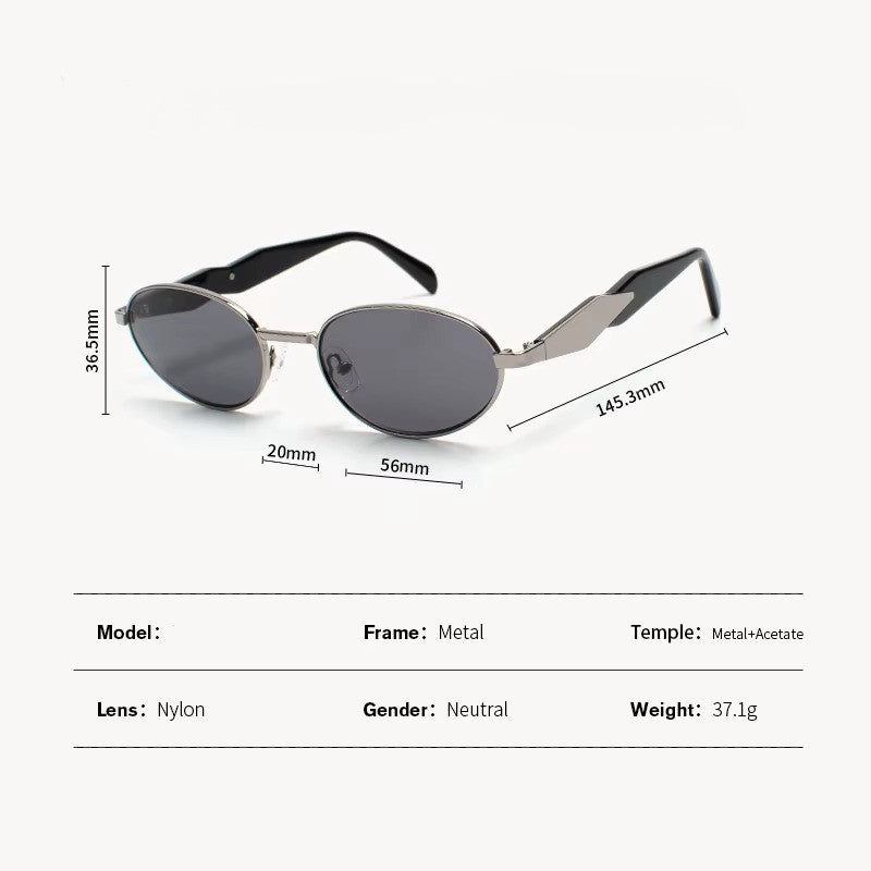 Signature Oval Vintage Metal Sunglasses