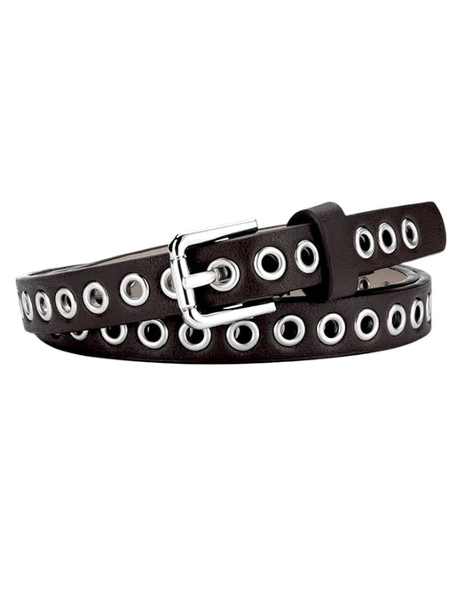 Wilderness Black Narrow Eyelet Belt