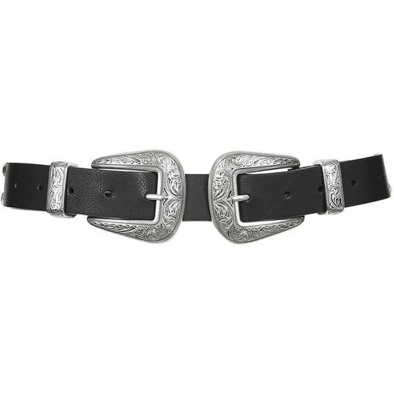 Meteora Double Buckle Vintage Womens Stretch Belt